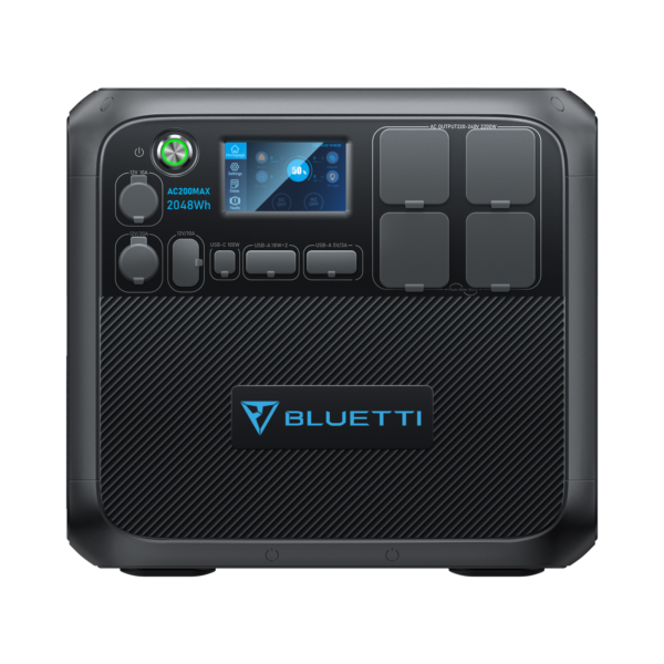 AC200MAX Portable Power Station with 350W Solar Panel, 2048Wh LiFePO4 Battery, 2200W AC Output