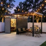 6×8 Metal Storage Shed with 7×8 Pergola Covered Porch - Image 7