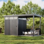 6×8 Metal Storage Shed with 7×8 Pergola Covered Porch - Image 3