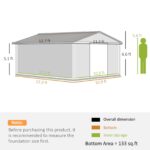 Outsunny Outdoor Storage Shed Dark Gray 11’×13′ Galvanized Steel - Image 5