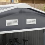 Outsunny Outdoor Storage Shed Dark Gray 11’×13′ Galvanized Steel - Image 10