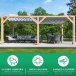 Yardistry 10×20 ft Natural Cedar Wooden Louvered Pergola - Image 6