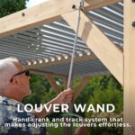 Yardistry Structures 10×12 Ft Cedar Wood Louvered Pergola, Natural Cedar - Image 9