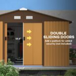 Outsunny Outdoor Storage Shed Yellow 11’×13′ Galvanized Steel - Image 7