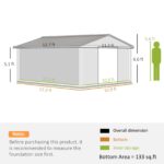 Outsunny Outdoor Storage Shed Yellow 11’×13′ Galvanized Steel - Image 5