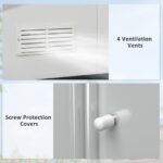 Outsunny Outdoor Storage Shed White 11’×13′ Galvanized Steel - Image 9
