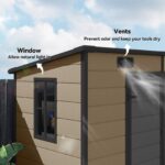 Outsunny 8’×4′ Outdoor Storage Shed Light Brown Resin - Image 8