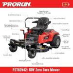 PRORUN PZT60V42 60V 42-inch Brushless Electric Zero Turn Riding Lawn Mower - Image 2