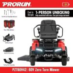 PRORUN PZT60V42 60V 42-inch Brushless Electric Zero Turn Riding Lawn Mower - Image 7