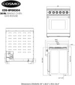 Cosmo 30-inch 4.5 Cu. Ft. Stainless Steel Gas Range with 5 Sealed Burners and Convection Oven - Image 5