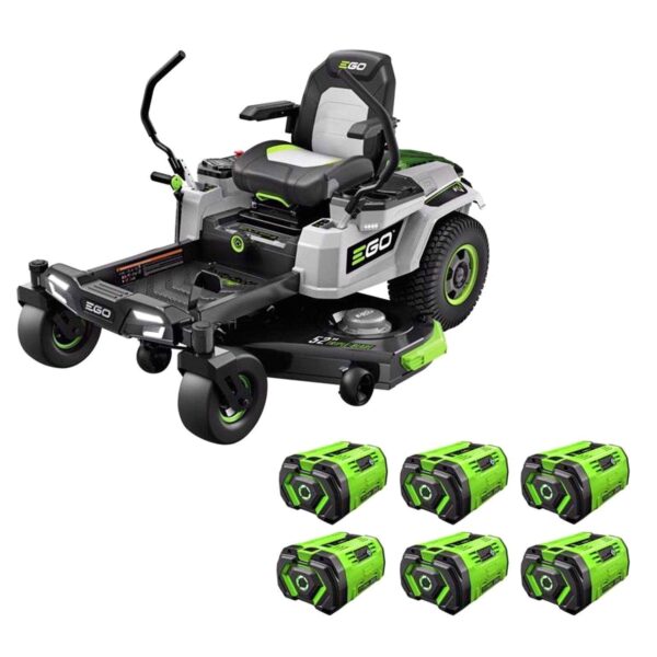 EGO Power+ Z6 ZT5207L 52-Inch 56V Battery Zero Turn Riding Mower Kit with Six 12.0 Ah Batteries