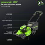 Greenworks 80V 21-Inch Cordless Self-Propelled Lawn Mower - Image 6