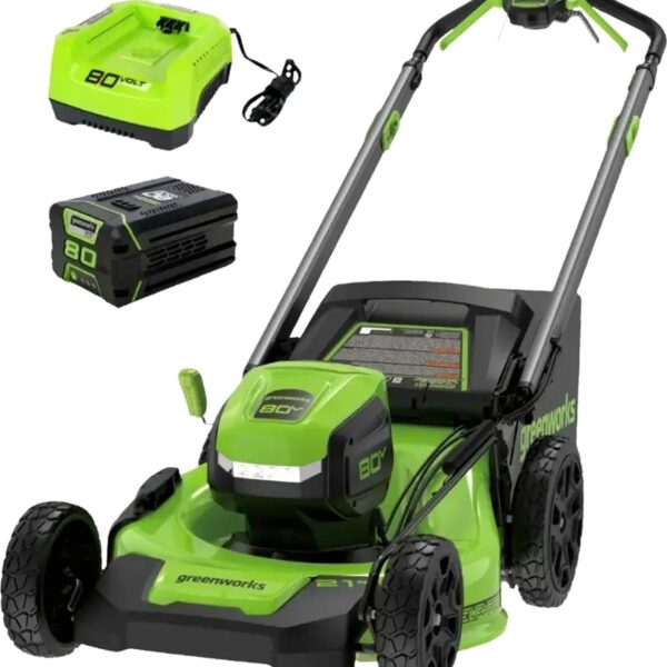 Greenworks 80V 21-Inch Cordless Self-Propelled Lawn Mower with 4.0Ah Battery & Charger