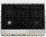 ZLINE Autograph Edition 36 Inch 4.6 Cu. Ft. Dual Fuel Range with Gold Accents, RAZ-36-G - Image 3