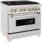 ZLINE Autograph Edition 36 Inch 4.6 Cu. Ft. Dual Fuel Range with Gold Accents, RAZ-36-G - Image 5