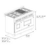ZLINE Autograph Edition 48″ 6.0 cu. ft. Dual Fuel Range with Gas Cooktop and Electric Oven, Champagne Bronze Accents - Image 7