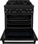 ZLINE Legacy 30-inch 4.0 Cu. Ft. Dual Fuel Range with Brass Burners, Black Stainless Steel (RAB-BR-30) - Image 5