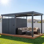 6×8 Metal Storage Shed with 7×8 Pergola Covered Porch - Image 8